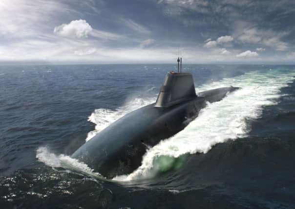 An artists impression of the submarines to replace the Vangard-class boats which carry Trident missiles. Picture: PA