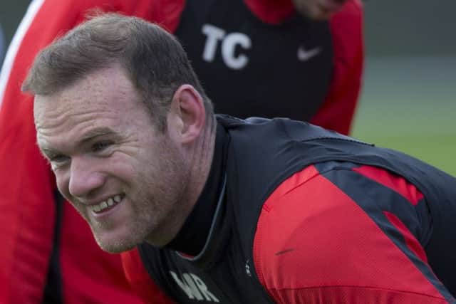 Wayne Rooney trained at Carrington yesterday ahead of the crunch clash with Bayern in Germany tonight. Picture: AP