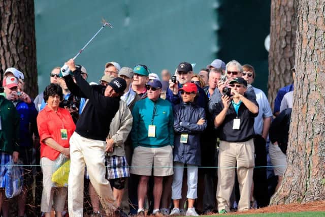 Phil Mickelson during a practice round at Augusta National. Picture: Getty