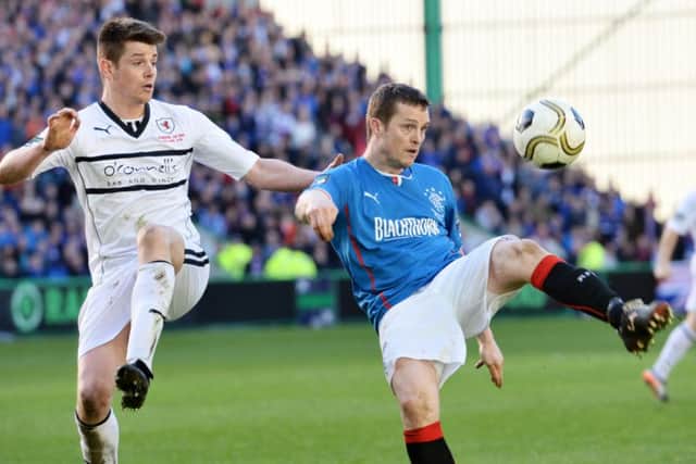 Rangers' Jon Daly, right, doesn't see an advantage for Rangers going into their semi final game. Picture: SNS