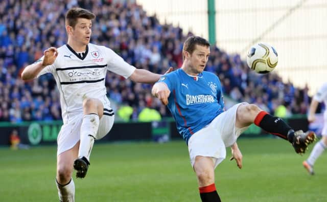 Rangers' Jon Daly, right, doesn't see an advantage for Rangers going into their semi final game. Picture: SNS