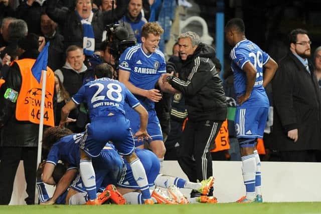 Jose Mourinhos celebration after Demba Bas goal was reminiscent of his famous sprint at Old Trafford in 2004. Picture: PA/Wire