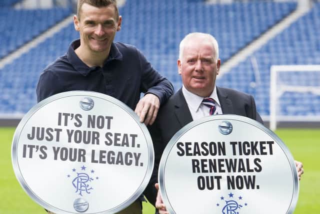 Lee McCulloch and former Ibrox star Alex MacDonald launch the clubs season ticket scheme. Picture: SNS