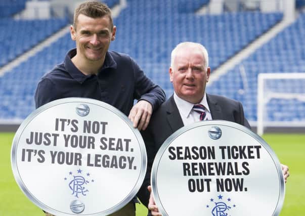 Lee McCulloch and former Ibrox star Alex MacDonald launch the clubs season ticket scheme. Picture: SNS