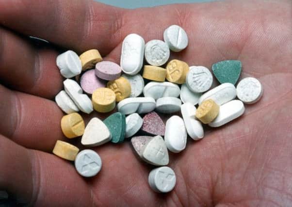 A 34-year-old man was taken to hospital after ingesting a brown speckled ecstasy tablet with a Mitsubishi logo. Picture: PA