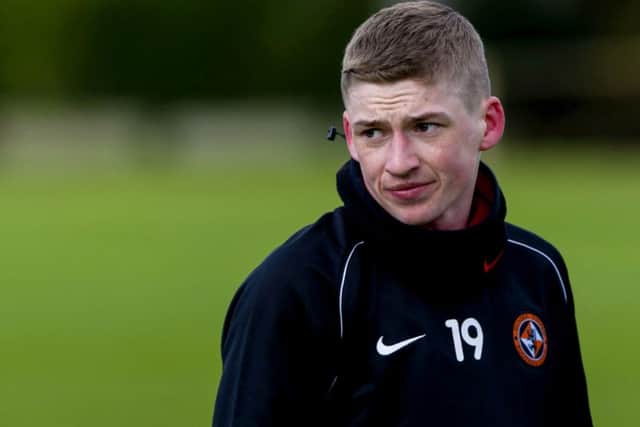 Dundee Utd's Ryan Gauld in training ahead of Saturday's Scottish Cup tie against Rangers. Picture: SNS