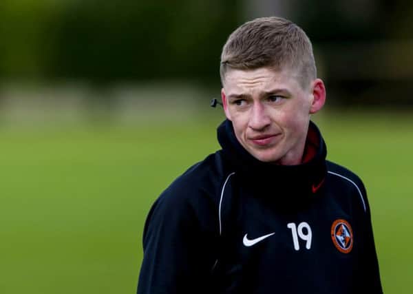 Dundee Utd's Ryan Gauld in training ahead of Saturday's Scottish Cup tie against Rangers. Picture: SNS