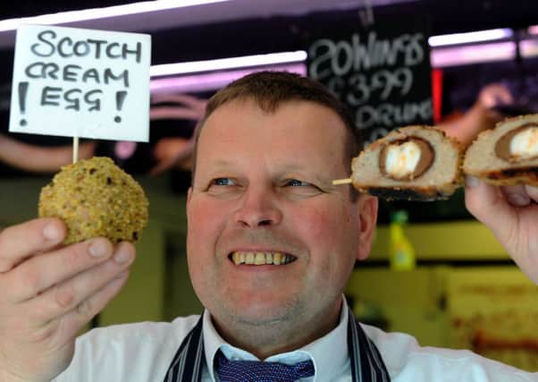 Graham Eyes Butchers unveil their unusual Easter treat - the Creme Scotch Egg. Picture: Gareth Jones