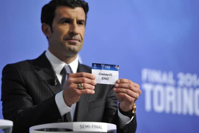 Chelsea, the only British club remaining in the Champions League, are drawn from the pot of semi-finalists by Luis Figo. Picture: Getty