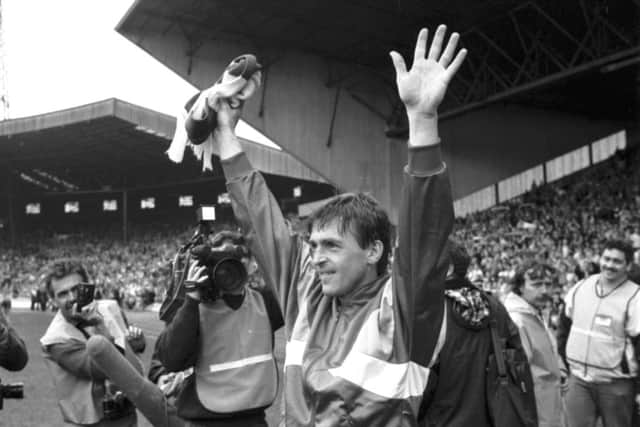 Kenny Dalglish at a charity match in aid of the Hillsborough Disaster Fund. Picture: Allan Milligan