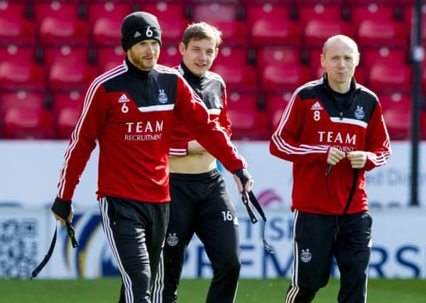 Mark Reynolds, Peter Pawlett and Willo Flood gear up for tomorrows Scottish Cup semi-final. Picture: SNS