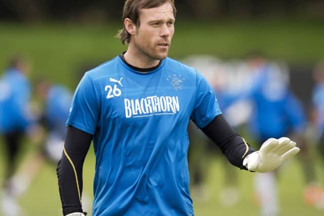 Rangers goalkeeper Steve Simonsen will make his second appearance for Rangers against Dundee United after an injury ruled Cammie Bell out. Picture: SNS