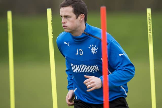 Rangers striker Jon Daly trains ahead of today's Scottish Cup semi final with Dundee United. Picture: SNS