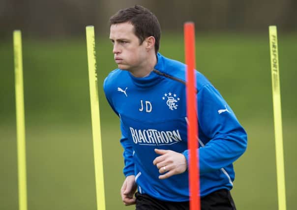 Rangers striker Jon Daly trains ahead of today's Scottish Cup semi final with Dundee United. Picture: SNS