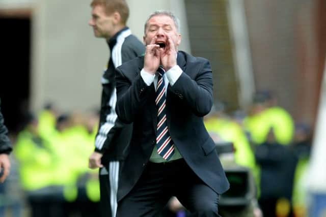 Rangers manager Ally McCoist is in full voice as his team lose to Dundee United. Picture: SNS