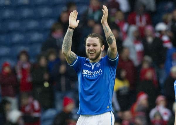 St Johnstone's Stevie May celebrates reaching the Scottish Cup Final. Picture: SNS