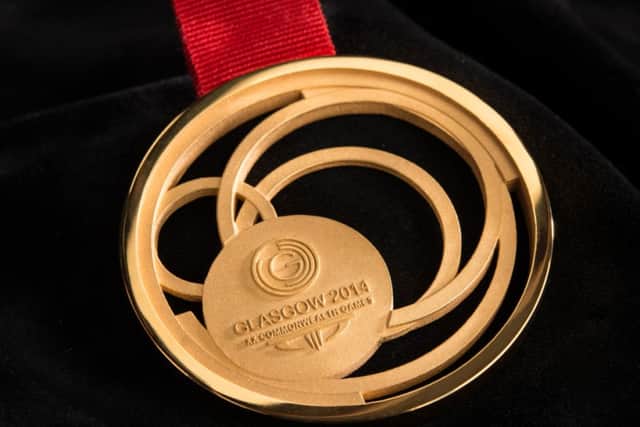 The gold medal, designed by Jonathan Boyd, for this summer's Commonwealth Games. Picture: Martin McCready