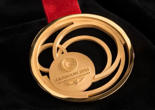 The gold medal, designed by Jonathan Boyd, for this summer's Commonwealth Games. Picture: Martin McCready