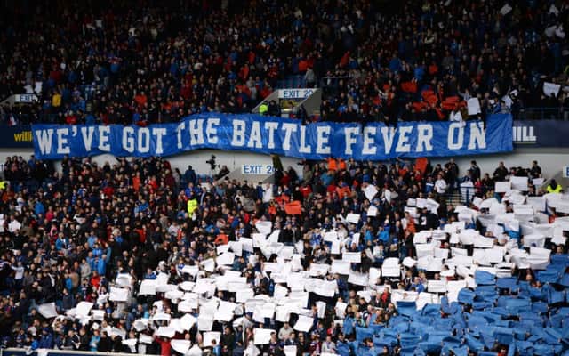 Rangers fans at the recent Scottish Cup semi-final clash with Dundee United. Picture: SNS