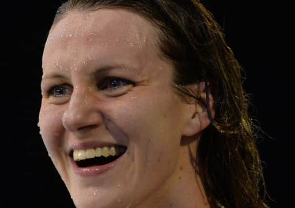 Wales Jazz Carlin shows her delight after winning the British 400m freestyle title in Glasgow. Picture: PA