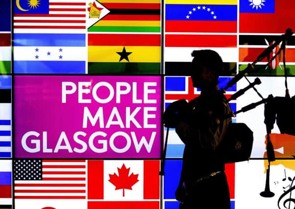A piper helps launch the world's biggest celebration of piping in Glasgow. Picture: John Devlin
