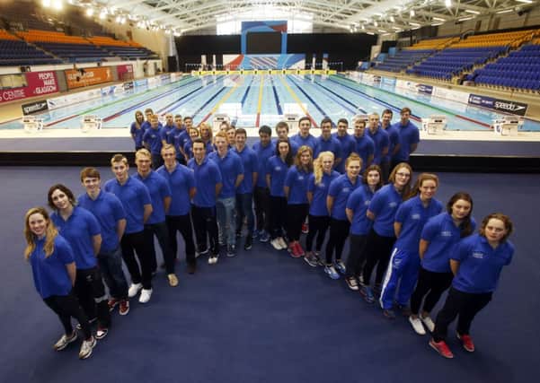 Team Scotland members during the team announcement at The Tollcross Swimming Arena, Glasgow. Picture: PA