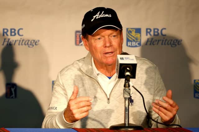 Tom Watson, speaking at Hilton Head. Picture: Getty