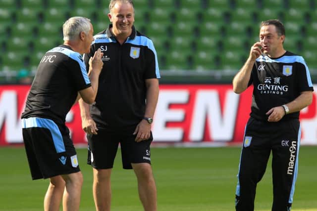 Aston Villa assistant manager Ian Culverhouse and head of football operations Gary Karsa. Picture: Getty