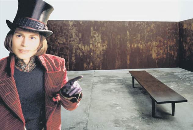 Anya Gallaccios chocolate-painted room installation Stroke is the stuff of Willy Wonka style-fantasies. Picture: AP