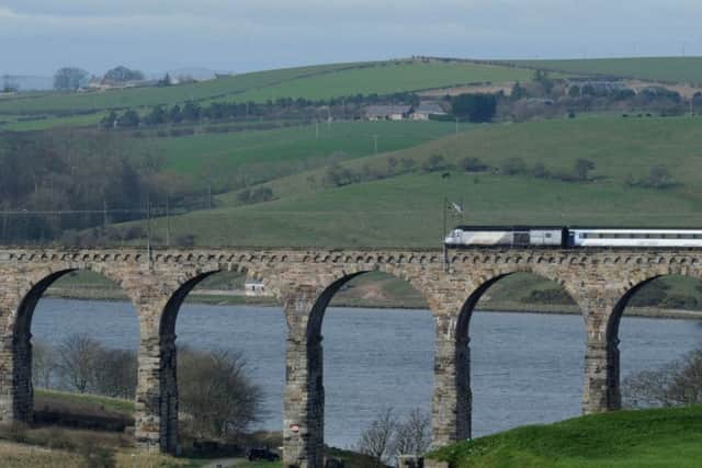An East Coast Train crosses the Royal Border Bridge in Berwick-Upon-Tweed. Picture: JP