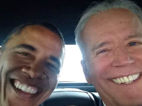 President Obama, left, joined Vice-President Biden for a selfie. Picture: instagram.com/vp