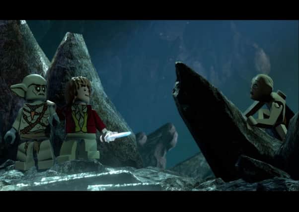 Bilbo Baggins runs into trouble in Lego The Hobbit. Picture: Contributed