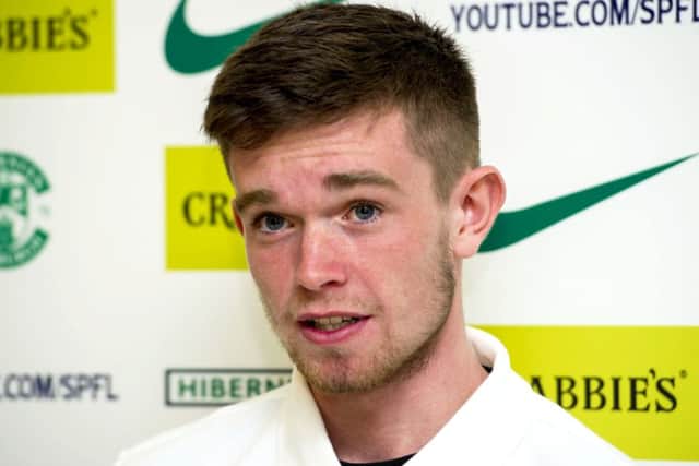 Hibernian's Sam Stanton speaks with the press ahead of the Scottish Premiership match with St Mirren. Picture: SNS