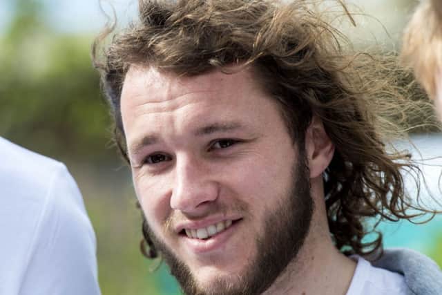 St Johnstone's Stevie May celebrates after being nominated for the SPFL Premiership Young Player of the Year award. Picture: SNS