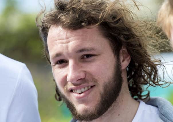St Johnstone's Stevie May celebrates after being nominated for the SPFL Premiership Young Player of the Year award. Picture: SNS