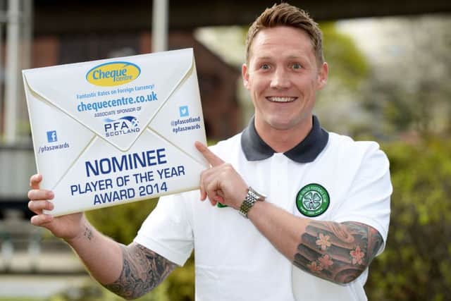 Celtic's Kris Commons wears a surprised look - but his club form has seen him shortlisted for a PFA award. Picture: SNS