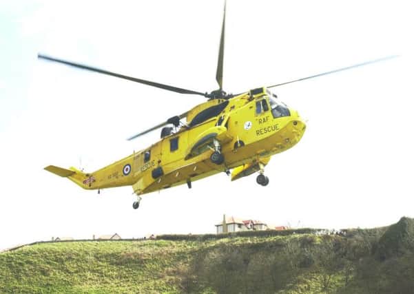 An RAF rescue helicopter was scrambled to airlift the man to hospital. Picture: TSPL