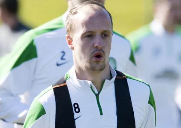 Celtic striker Leigh Griffiths in training today. Picture: SNS