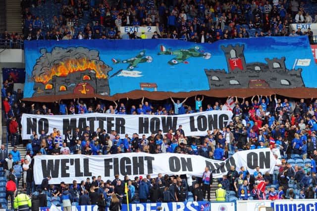 Rangers fans show their solidarity.  Picture: Robert Perry