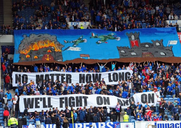 Rangers fans show their solidarity.  Picture: Robert Perry