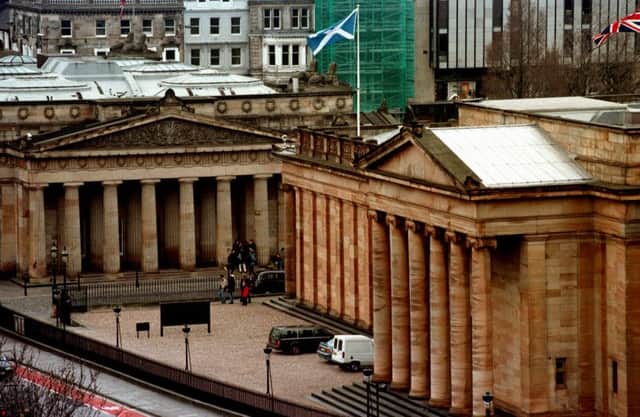 The Royal Scottish Academy and the National Gallery of Scotland on the Mound, Edinburgh.