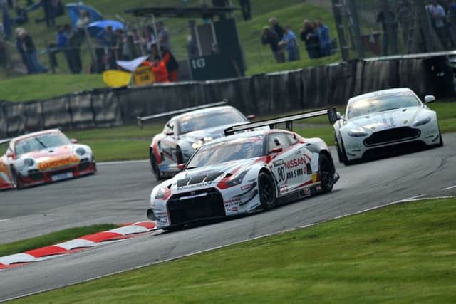Sir Chris Hoy shows his prowess at the wheel during Race One of the Avon Tyres British GT Championship at Oulton Park. Picture: PA