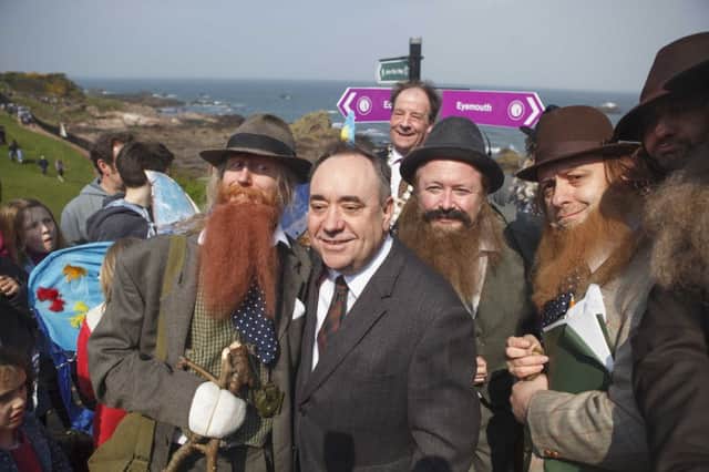 Lookalikes of John Muir greeted the First Minister at the official opening in Dunbar. Picture: Toby Williams