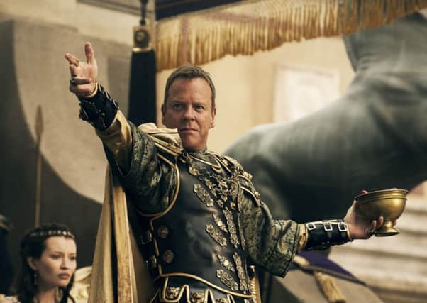 Kiefer Sutherland as Corvus declares the 'Games' open in Pompeii. Picture: Contributed