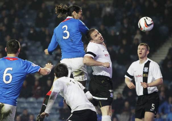 Rangers' Bilel Mohsni scores his first goal against Ayr. Picture: PA