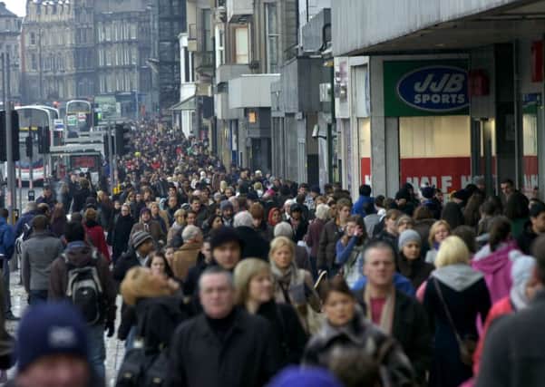 Sales figures for Scotland's high streets were down over 2 per cent on last year. Picture: TSPL