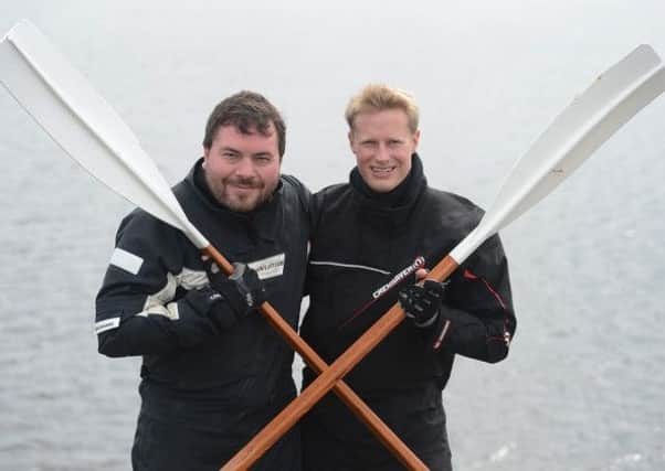Leven Brown and Jamie Douglas-Hamilton get ready to row across the Indian Ocean. Picture: Neil Hanna