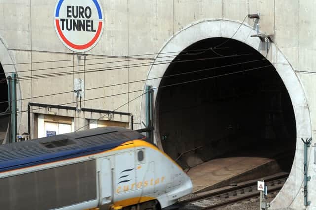 A high-speed Eurostar train to London enters the Channel tunnel. Picture: Getty
