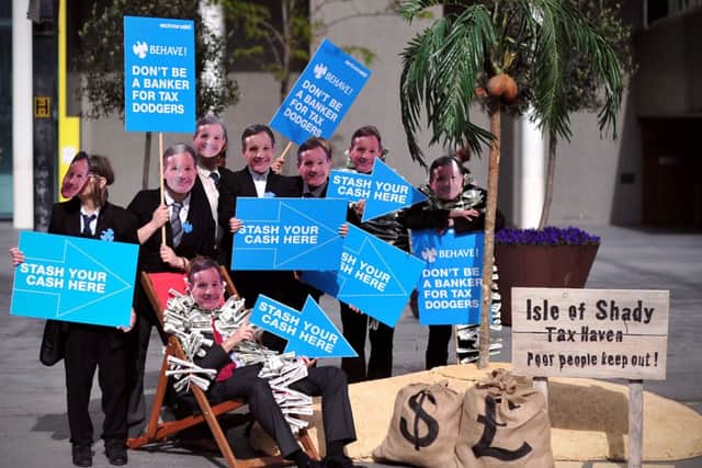 It was not just shareholders big and small who were angry at Barclays AGM, with protesters outside attacking some of the banks investment policies Picture: Getty Images