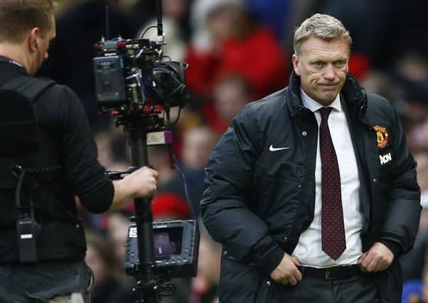 David Moyes exasperation with his underperforming team shows during a defeat at Old Trafford. Picture: Reuters